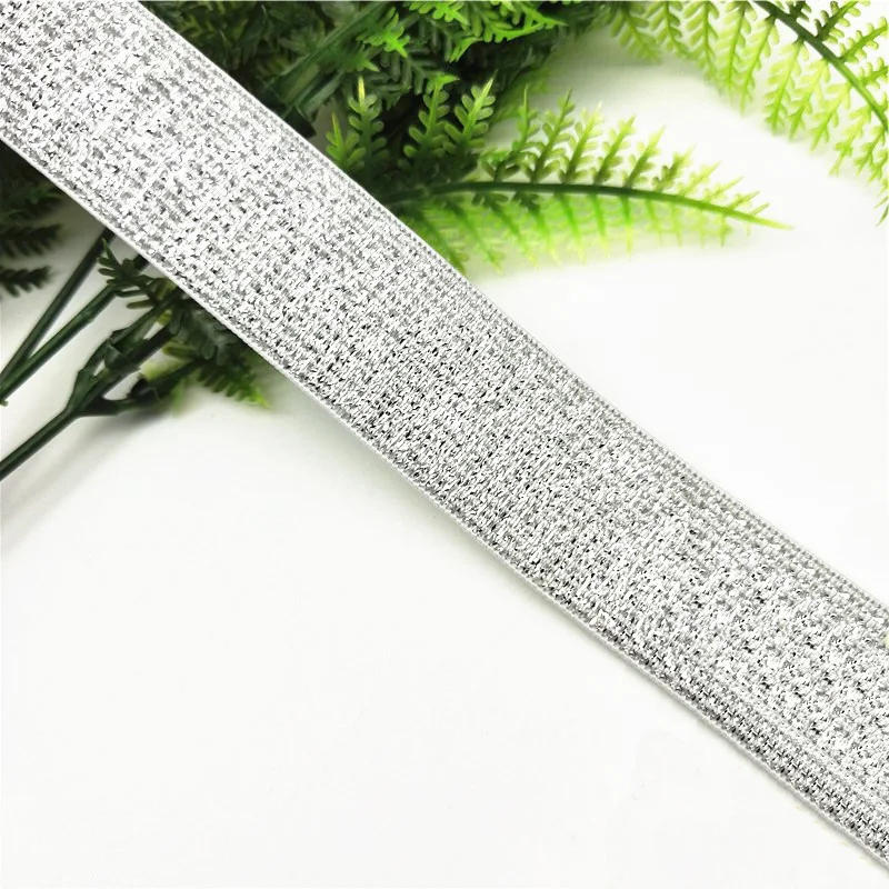 Description Picture 5 of itemGlitter Gold Silver Elastic Bands 25mm 40mm Nylon Pants Lace Trim Waist Band for DIY Sewing Garment Trousers Accessories 1meter