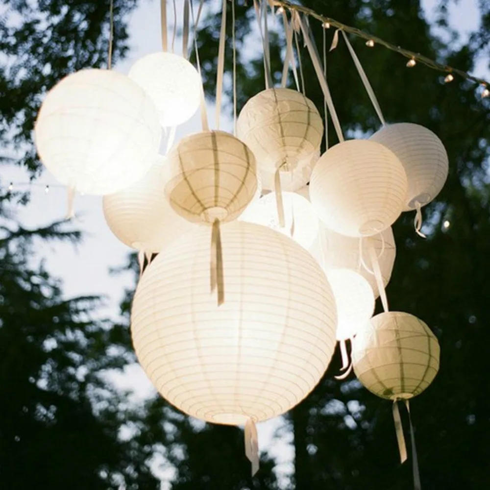 Description Picture 6 of itemWhite Chinese Paper Lanterns Wedding Kids Birthday Party DIY Decoration Lampion Festival Waterproof Ball Halloween Decoration