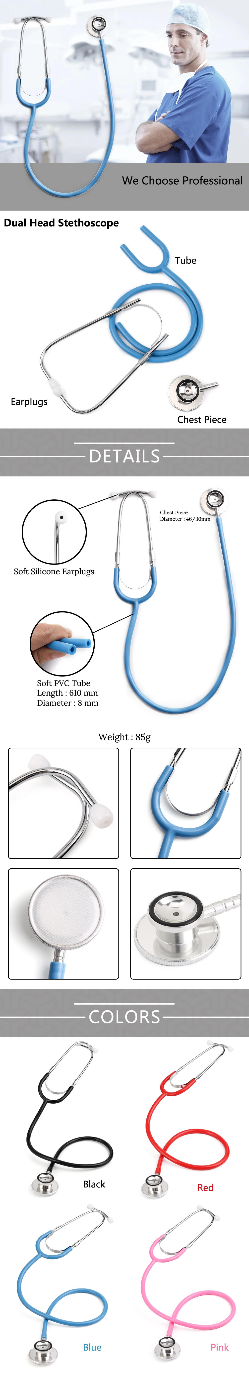 Description Picture 2 of itemDual Head Stethoscope Medical Device Professional Doctor Nurse Double Head Stethoscope Cardiology Medical Equipment Student Vet