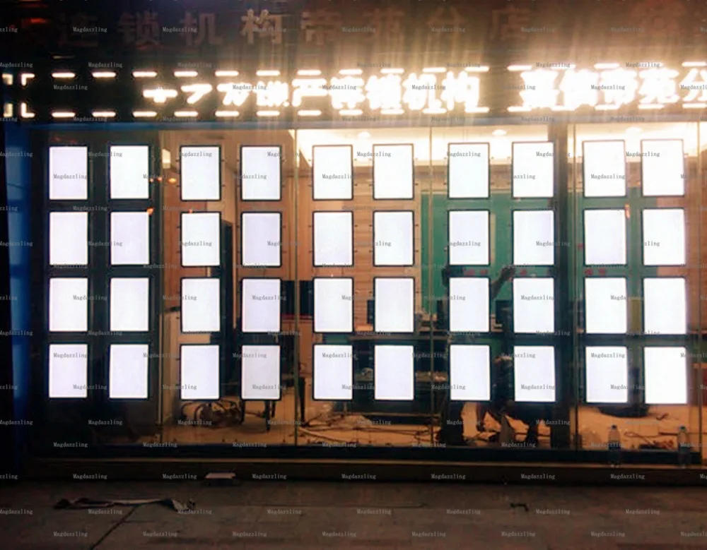 Description Picture 3 of item36PCS A4 Landscape Acrylic Frame LED Display Light Pocket System,Real Estate Agent Window hanging Advertising Light LED Panels