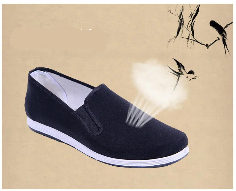 Description Picture 3 of itemTop Quality Black Cotton Shoes  Vintage Chinese Kung Fu shoes Wing Chun Tai Chi Slipper Martial Art Pure Cotton Shoes