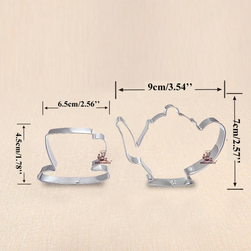 Description Picture 4 of item1pcs patisserie reposteria Teapot Tea Cup Fondant Cake Decor Tools Stainless Steel Cookie Cutter Biscuit Pastry Cupcake Mould