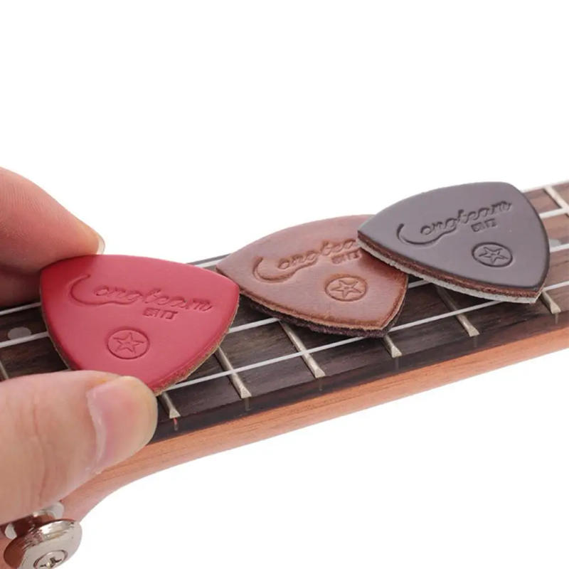 Description Picture 4 of item3pcs 9pcs/set Guitar Ukulele Picks Finger Thumb Pick Leather Guitarra Picks for Ukulele Banjor Guitar Accessories Random Color