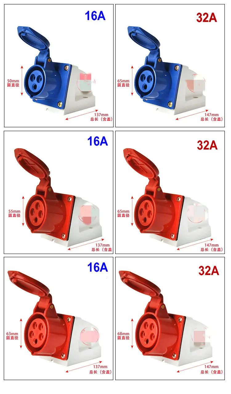 Description Picture 3 of item32A 3P/4P/5P IP44 Waterproof Male Female Electrical Connector Power Connecting Industrial Plug Socket