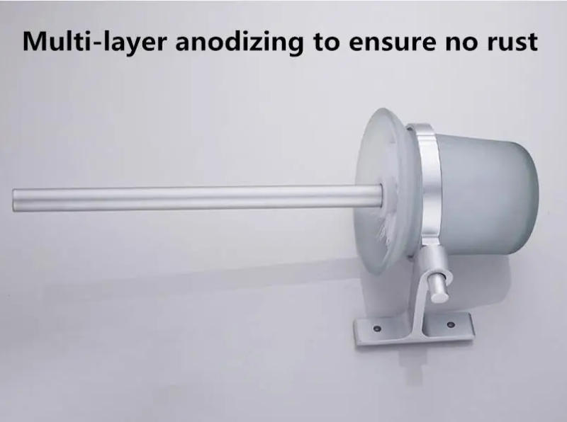 Description Picture 5 of itemToilet Brush Holder Creative Aluminium Detachable Wall Mounted Toilet Brush Holder Set Modern Bathroom Hardware Sets Glass Cup