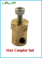 Description Picture 6 of itemLUPULLEY 2PCS 3/4/5/6/7/8mm Shaft  Motor  Rigid Coupling  Wheel Brass Hex Coupler Set Wrench