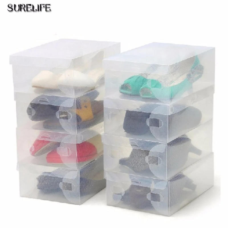 Description Picture 6 of item10pcs children/women/men shoes boxes from home Storage Boxes&Bins transparent plastic shoes box high heels/flat shoes