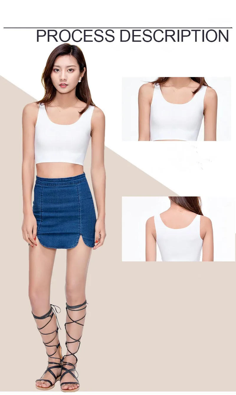 Description Picture 4 of itemNEW 2019 Summer Sleeveless tank Tops Women seamless Ice Silk Vest Female Sexy short Solid Camisole Plus size 4XL