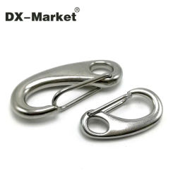 50mm 10pcs ,304 stainless steel hook 50mm spring snap hooks , high quality antirust snap hook eye shackle