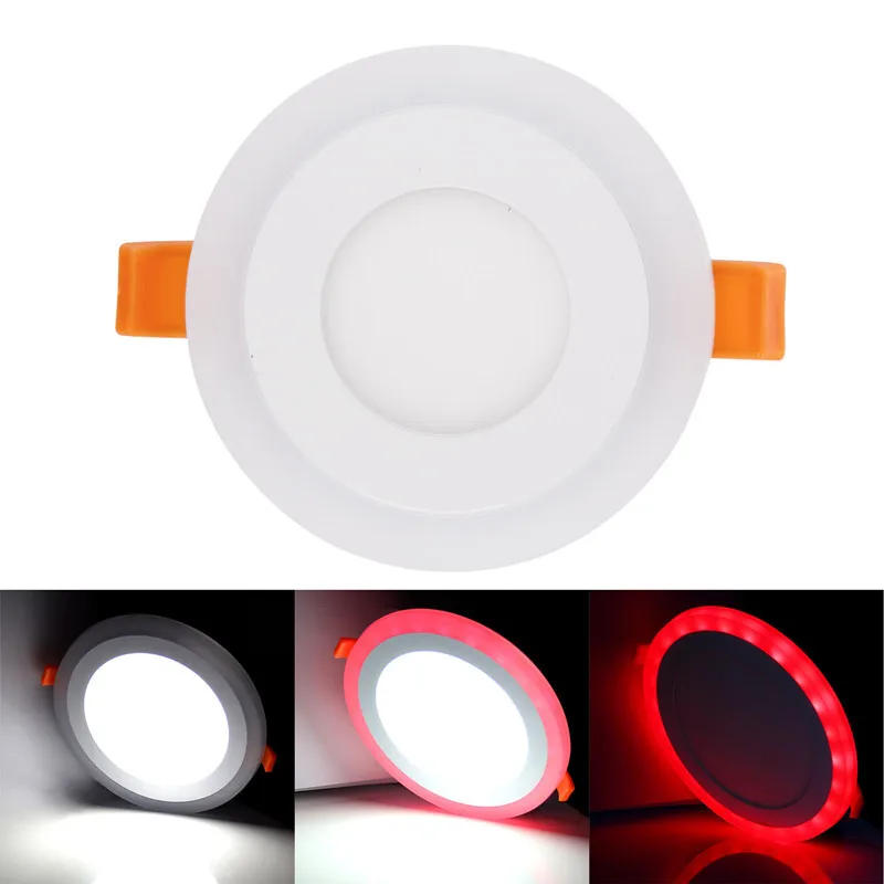 Description Picture 4 of item1pcs LED Downlight Round 6W - 24W 3 Model LED Lamp Double Color Panel Light RGB & white Ceiling Recessed with Remote Control