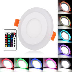 1pcs LED Downlight Round 6W - 24W 3 Model LED Lamp Double Color Panel Light RGB & white Ceiling Recessed with Remote Control