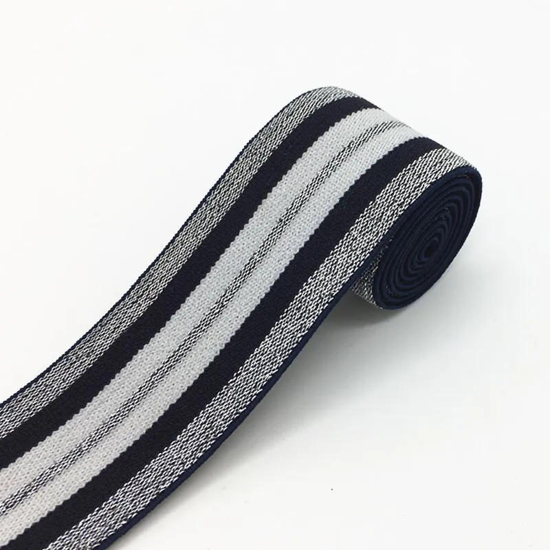 Description Picture 4 of item40MM Nylon Colorful Rubber Elastic Band Striped Shoulder Bottom Straps for Webbing Garment Sewing DIY Clothes Accessories 1m