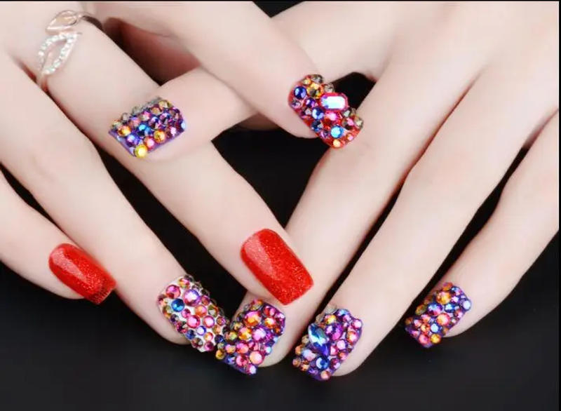 Description Picture 4 of itemGold Shadow Non Hotfix Crystal Rhinestones For Nails Art Decoration SS3-SS30 Flatback Glue On Strass Stones nail art decorations