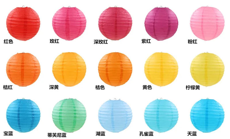 Description Picture 2 of item1pc/lot (10-15-20-25-30-35-40cm) Decorative Paper Ball Lanterns Chinese Paper Lantern for Christmas Wedding Birthday Party Decor
