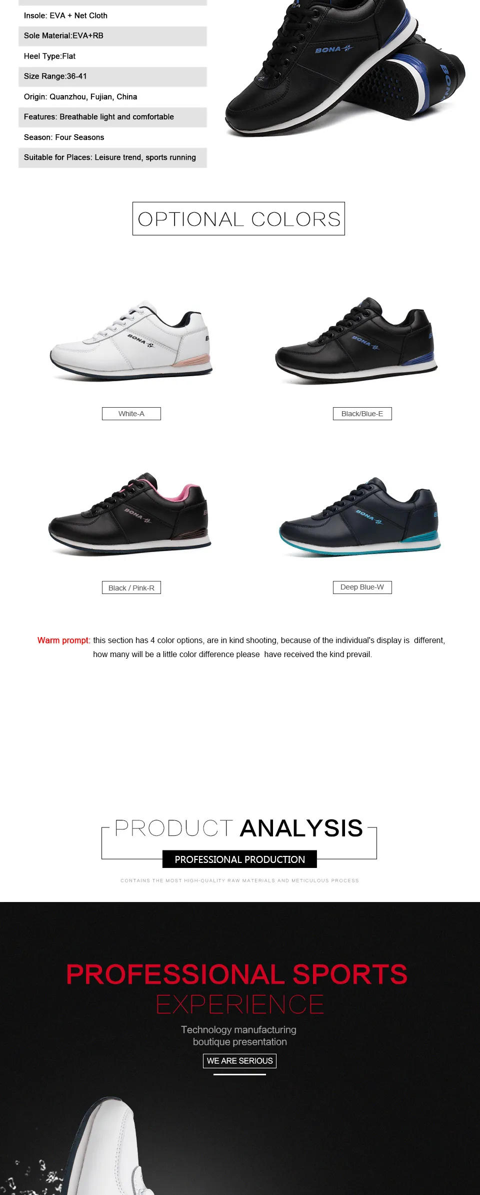 Description Picture 5 of itemBONA New Classics Style Women Running Shoes Lace Up Women Athletic Shoes Outdoor Jogging Sneakers Comfortable Fast Free Shipping