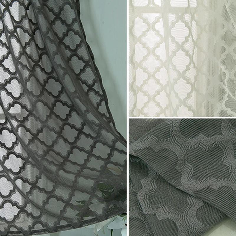 Description Picture 6 of itemHOLAROOM Stripe Curtains Cream White Gray Classic Rod Curtain Coffee Room Window Lace Fabric valances For Living Room Decoration