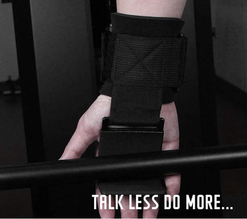 Description Picture 5 of itemAOLIKES Weight Lifting Hook Grips Padded With Wrist Wraps Hand-Bar Powerlifting Gloves Heavy Duty Pull-ups Hooks Gym Training