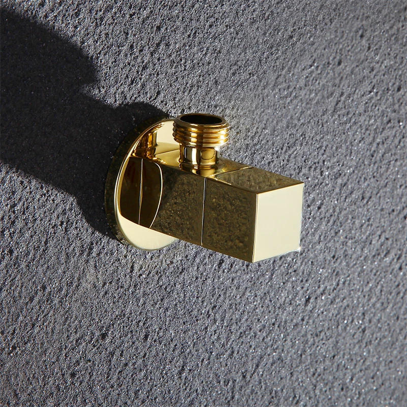 Description Picture 2 of itemGold plated brass angle valve bathroom toilet kitchen Cold and hot water stop valve 8 years quality assurance