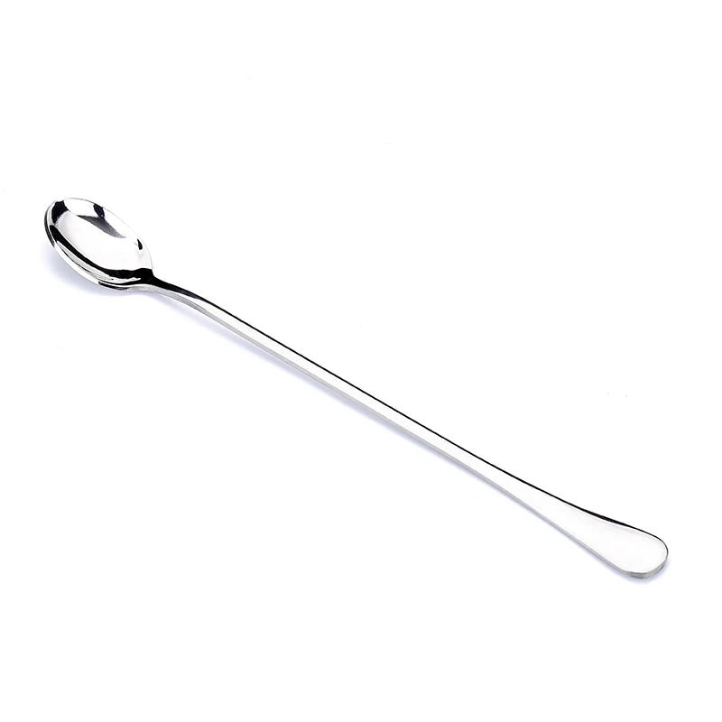 Description Picture 4 of item24cm Stainless Steel Long Handle Teaspoons Stirring Tea Coffee Spoon Ice Cream Spoon Bar Drink Cocktail Mixing Spoon Colher