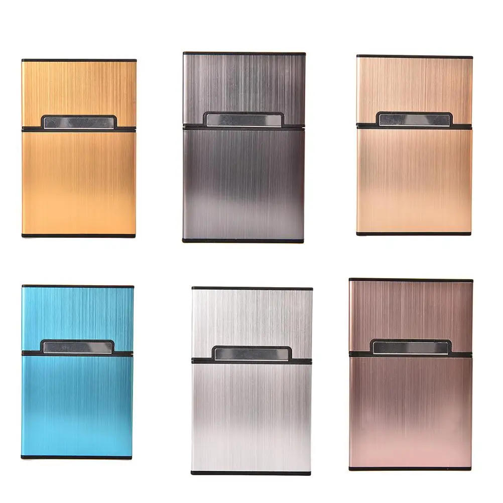 Description Picture 2 of itemSmoking Accessories 1Pc Portable Men'S Light Aluminum Pocket Cigar Cigarette Case Box Storage Tobacco Holder Container
