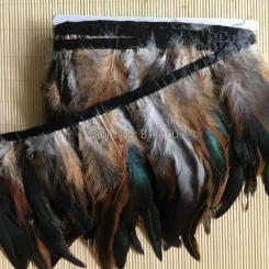 Wholesale Rooster Tail Feather Trims Fringe 10yards/lots Brown Black 5-6inch for Clothes Dress Craft Costume Accessories Hats