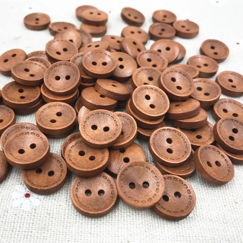 Description Picture 4 of itemDIY 1pcs Brown 2-holes Round Wooden Buttons sewing Scrapbooking Craft 15mm