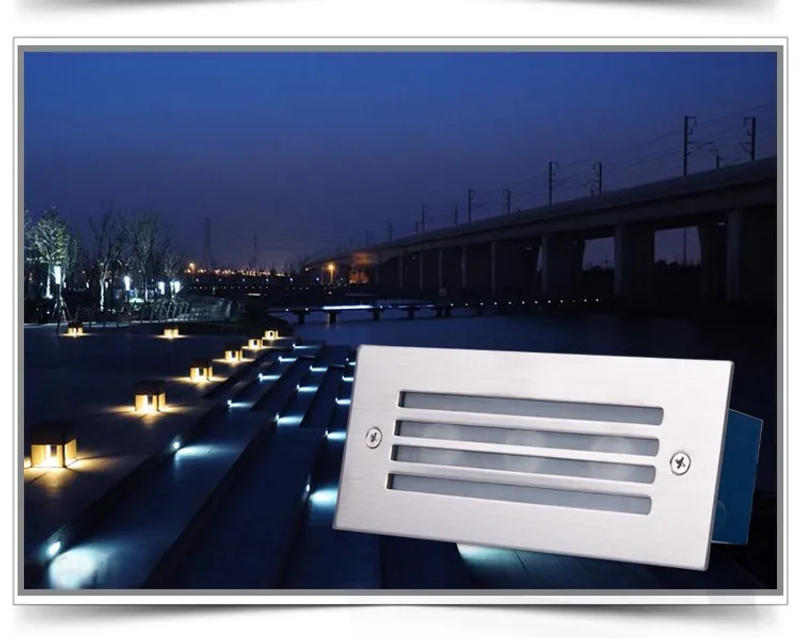 Description Picture 3 of itemLed Wall Corner Lamp 3*3W Recessed LED Step Stair Light AC85-265V/DC12V Basement Porch Pathway Stairway Bulb