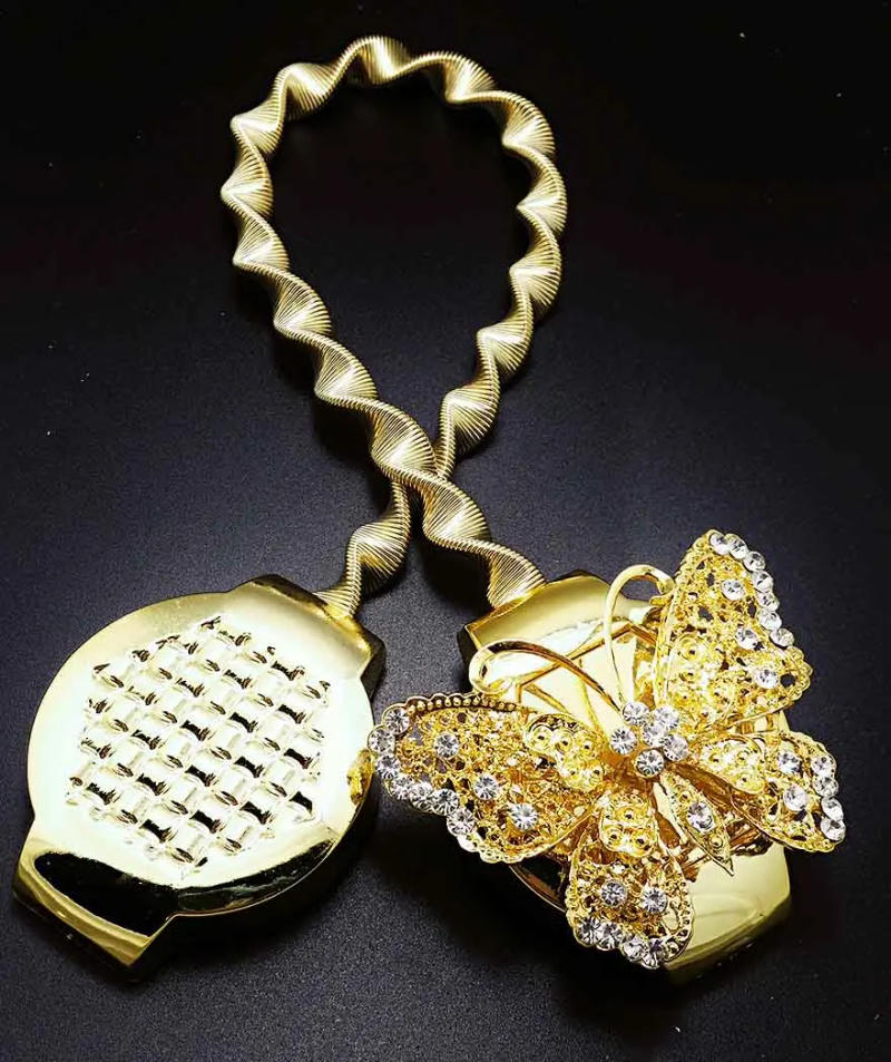 Description Picture 6 of item1Pcs Crystal Magnetic Curtain Clip Spiral Spring Rope Tieback Home Decor Curtain Holder Hanging Straps Buckle Room Accessories