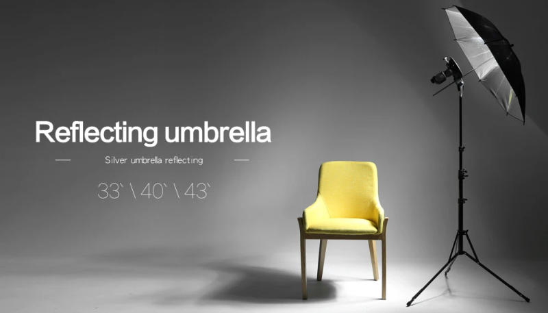 Description Picture 2 of itemGodox 33" 84cm 40" 102cm 43" 108cm Reflector Umbrella Photo Studio Flash Light Grained Black Silver Umbrella
