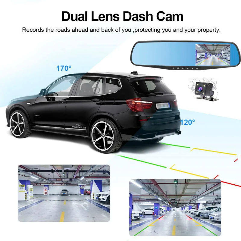 Description Picture 4 of itemHGDO Rear View Mirror Recorder 3 in 1 Dash Cam Anti glare Blue Mirror Car Dvr FHD 1080P Video Camera retrovisor con camara