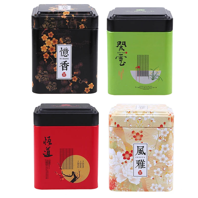 Description Picture 5 of itemWCIC Tea Caddies Iron Tin Box for Candy Biscuit Cookie Chocolate Storage Box Coffee Can for Gift Retro Chinese Tea Caddies