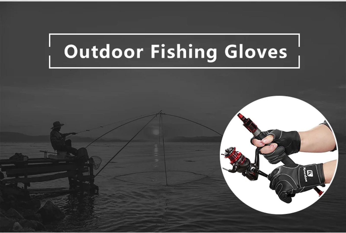 Description Picture 3 of itemFishing Fingerless 3 Fingers Cut Glove Leather Resistance Guantes De Pesca Fishing Gloves Survival Camping Hiking Rescue Tool