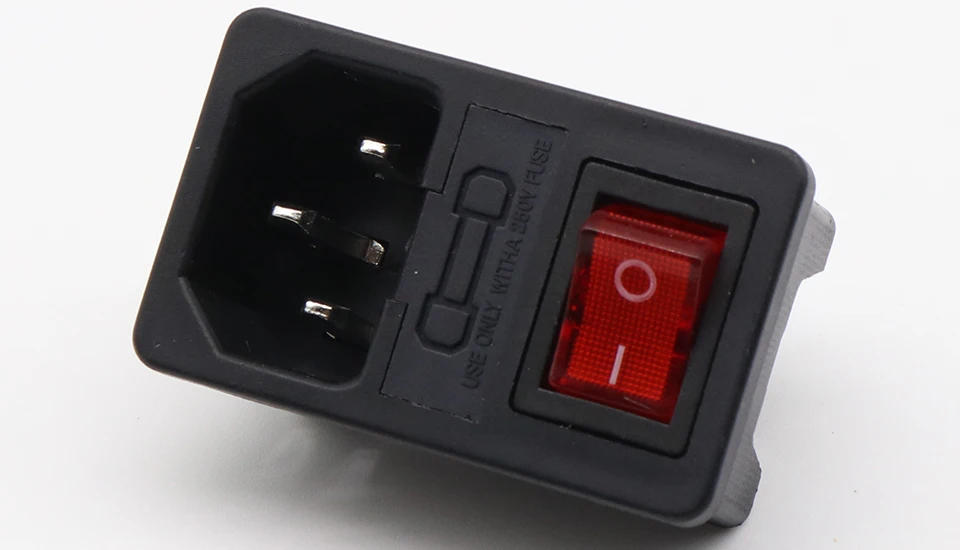 Description Picture 2 of itemwith 10A fuse ! Red Rocker Switch Fused IEC 320 C14 Inlet Power Socket Fuse Switch Connector Plug Connector