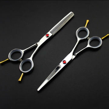 professional 5.5 inch Japan440c 9cr13 Two-tailed cutting shears barber cut hair scissors set hairdressing scissors Free shipping