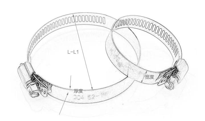 Description Picture 3 of item10pcs 16mm to 25mm 16-25mm Adjustable Stainless Steel Drive Hose Clamps Fuel Line Worm Clip
