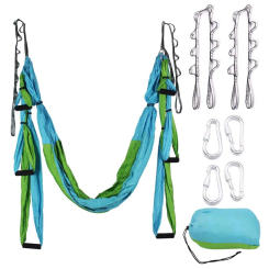 Aerial Yoga Hammock Set Trapeze Inversion Equipment Yoga Swing for Home Gym Hanging with Carry Bag and Extension belt