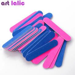 50Pcs Double-Sided Nail Files Mini Buffers Tools Pink & Blue Sanding Professional DIY Nail Art Sandpaper Tips