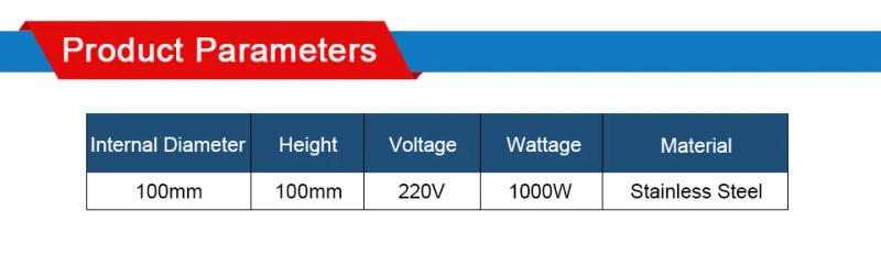 Description Picture 6 of itemLJXH Band Heater 220V 1000W Stainless Steel Heating Element Size 100x100mm for Plastic Machinery and Electronic Equipment 1PC