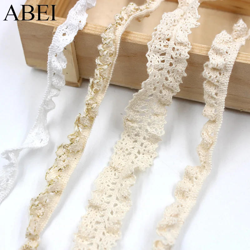 Description Picture 6 of item5yards/lot Elastic Beige Lace Trims Cotton White Stretch Lace Ribbon Diy Socks Dress Hometexile Edge Wrap Webbing Tape Ornament