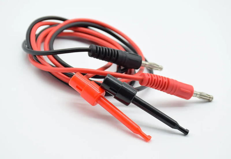 Description Picture 4 of item1 pair High Quality 1M Long Multimeter Dual Test Hook Clip to Male Banana Plug Cable