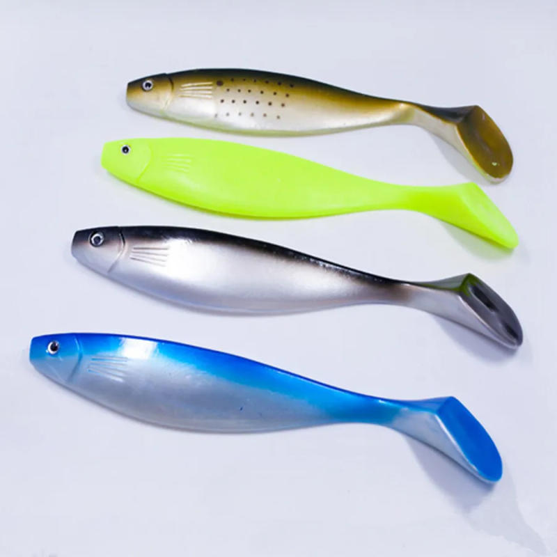 Description Picture 5 of item75g/25cm Sea Fishing Handmade Worm Soft Lure T-Tail Shad Siliconen Bait Bass Swimbait Wobblers Pesca Leurre Japan Fish Lure