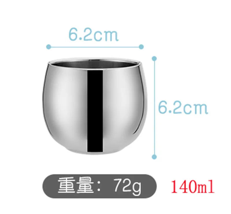 Description Picture 2 of itemHot Tea Coffee Mugs Double Layer Wine Cup Scald-proof Stainless Steel Cup Drinkware Kitchen Tools Restaurant Kindergarten Cup