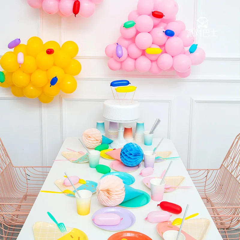 Description Picture 3 of item6pcs Mix Color Ice Cream Shape Disposable Paper Plates Wedding Birthday Party Baby Shower Kids Summer Party Decoration Supplies