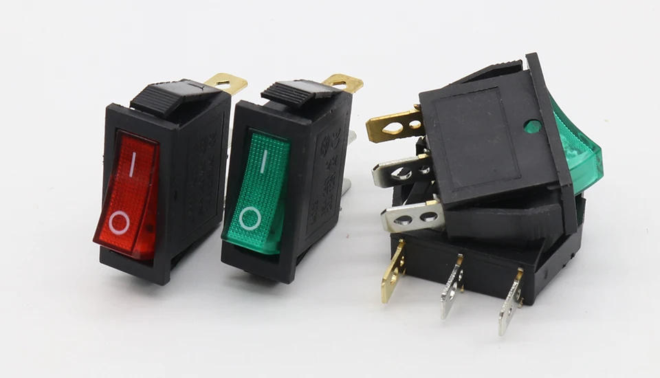 Description Picture 2 of item6pcs/lot Green LED Light SPST 3PIN ON/OFF G124 Boat Rocker Switch 15A/250V 20A/125V Car Dash Dashboard Truck RV ATV Home