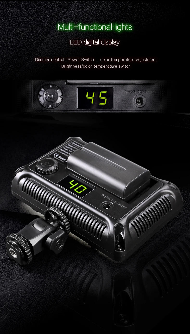 Description Picture 6 of item176 pcs LED Light for DSLR Camera Camcorder Continuous Light, Battery and USB Charger, Carry Case Photography Photo Video Studio