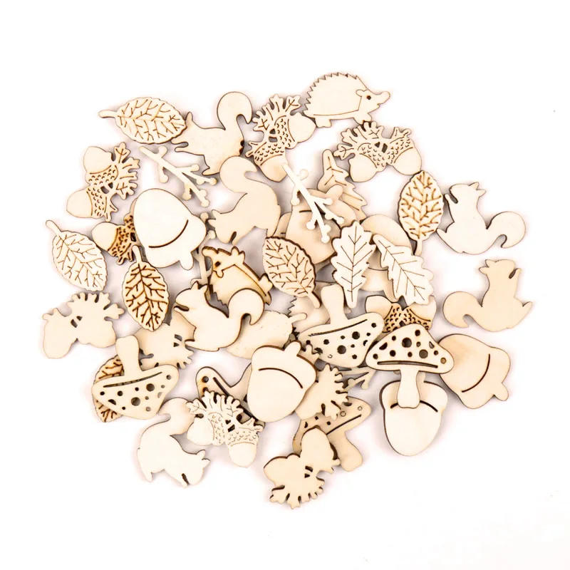 Description Picture 3 of itemHome Decoration Hanging Ornament Accessory Painting Scrapbooking Craft Wooden DIY Animals Shape Handmade 25-30mm 20pcs