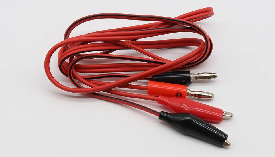 Description Picture 2 of item4mm Injection Banana Plug To Shrouded Copper Electrical Clamp Alligator Clip Test Cable Leads 1M For Testing Probe