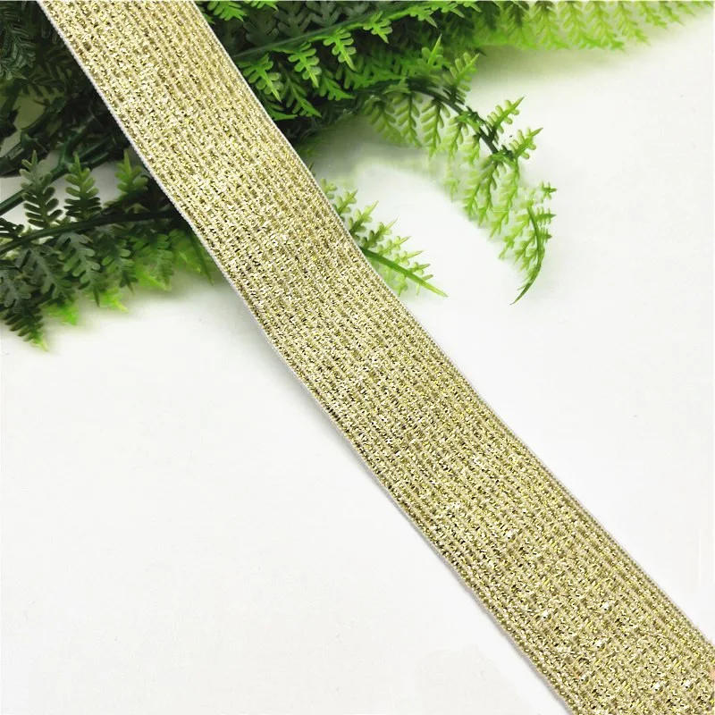 Description Picture 4 of itemGlitter Gold Silver Elastic Bands 25mm 40mm Nylon Pants Lace Trim Waist Band for DIY Sewing Garment Trousers Accessories 1meter