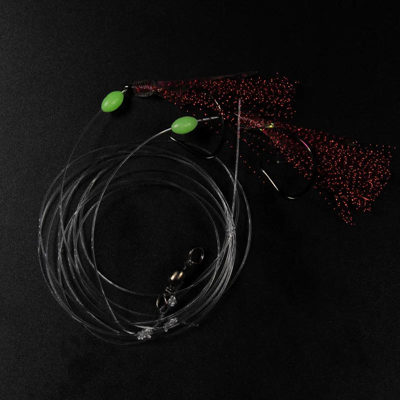 Description Picture 6 of itemBimoo 10Bags 5/0 Fish Skin Sabiki Rigs with Hooks Sea Fishing  Flasher Bait Rigs With Barrel Swivel Herring