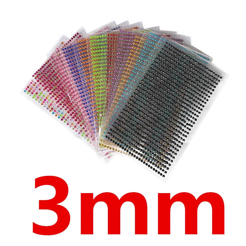 Description Picture 2 of itemScrapbook sticker 5mm 352pcs/set Self-adhesive Acrylic Rhinestones Sticker for wall Paste Decoration plane stickers